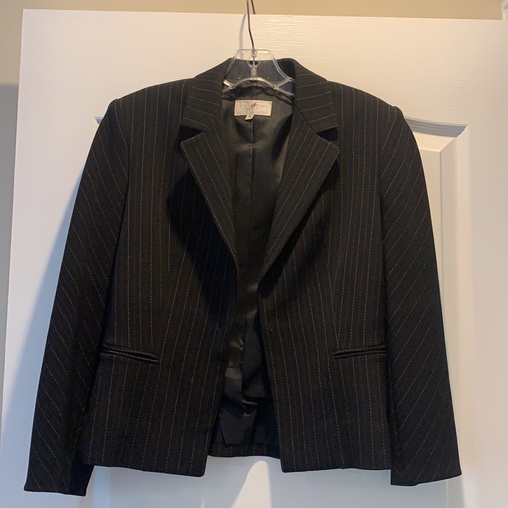 Black Striped Suit (Blazer Jacket & Skirt)